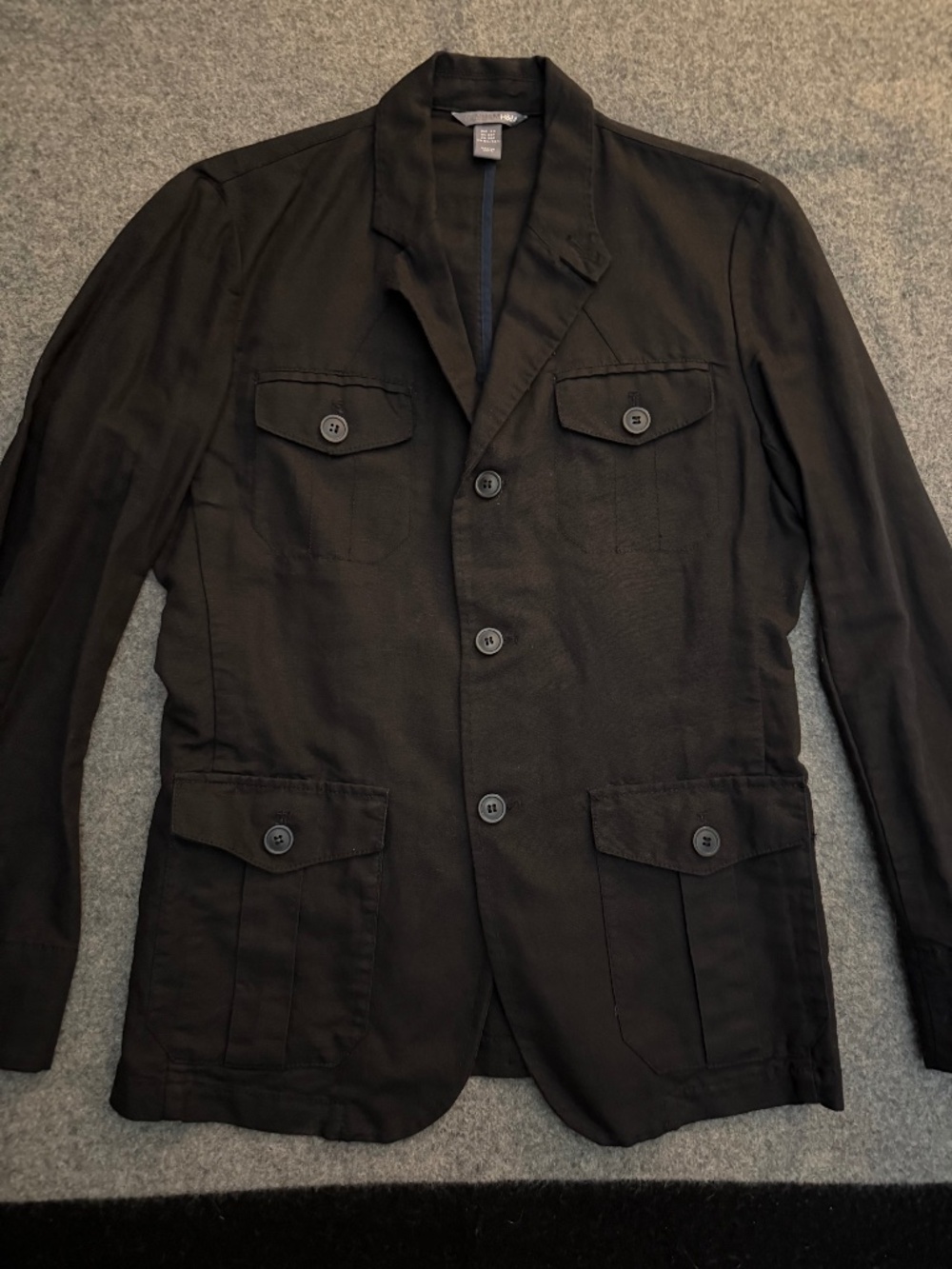 H&M Black Linen Blazer Jacket